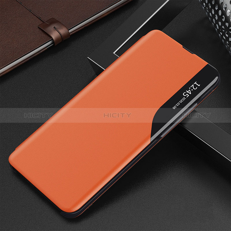 Handytasche Stand Schutzhülle Flip Leder Hülle QH3 für Samsung Galaxy A02s Orange