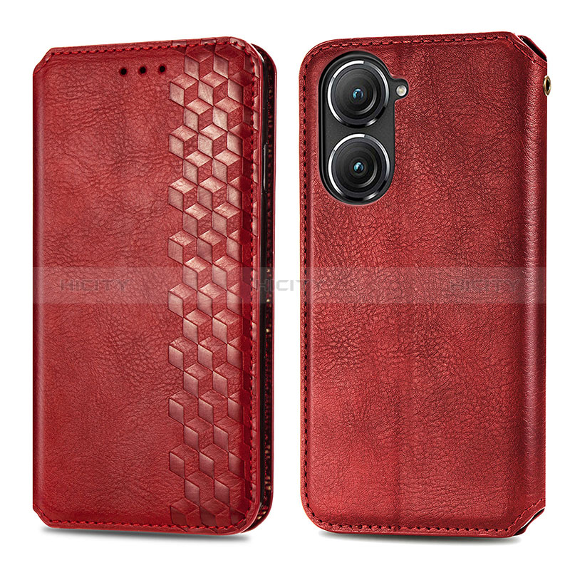 Handytasche Stand Schutzhülle Flip Leder Hülle S01D für Asus Zenfone 9 Rot Plus