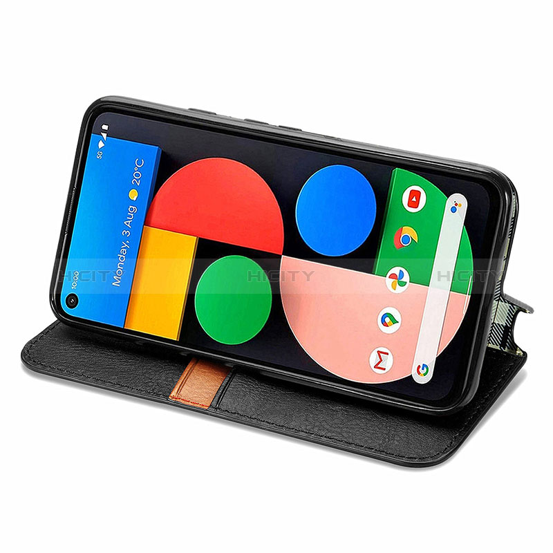 Handytasche Stand Schutzhülle Flip Leder Hülle S01D für Google Pixel 5a 5G groß