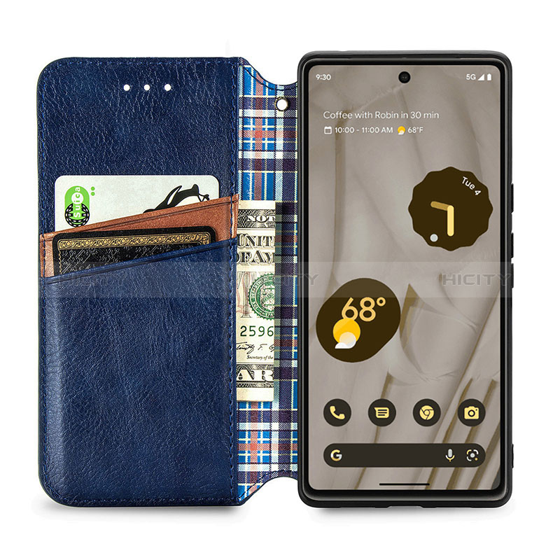 Handytasche Stand Schutzhülle Flip Leder Hülle S01D für Google Pixel 7a 5G groß