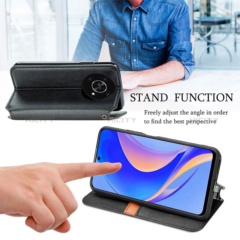 Handytasche Stand Schutzhülle Flip Leder Hülle S01D für Huawei Enjoy 50 Pro groß