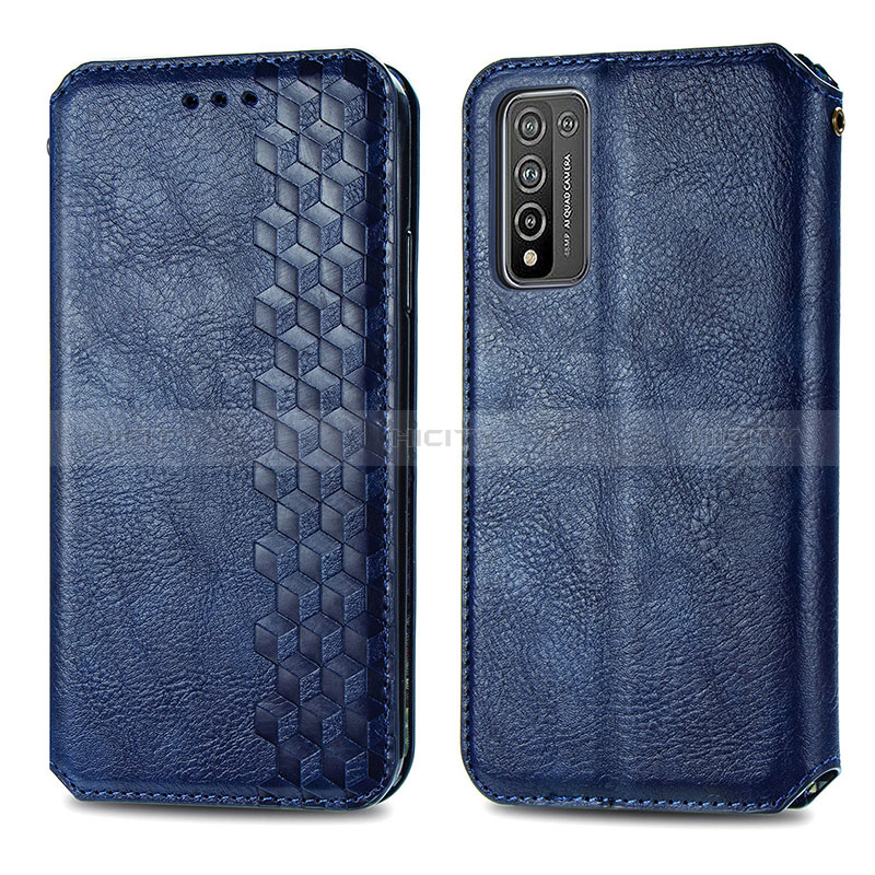 Handytasche Stand Schutzhülle Flip Leder Hülle S01D für Huawei Honor 10X Lite Blau Plus