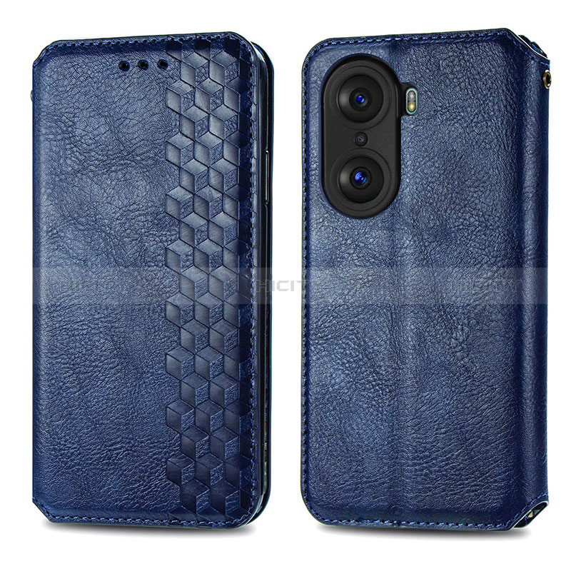 Handytasche Stand Schutzhülle Flip Leder Hülle S01D für Huawei Honor 60 5G Blau