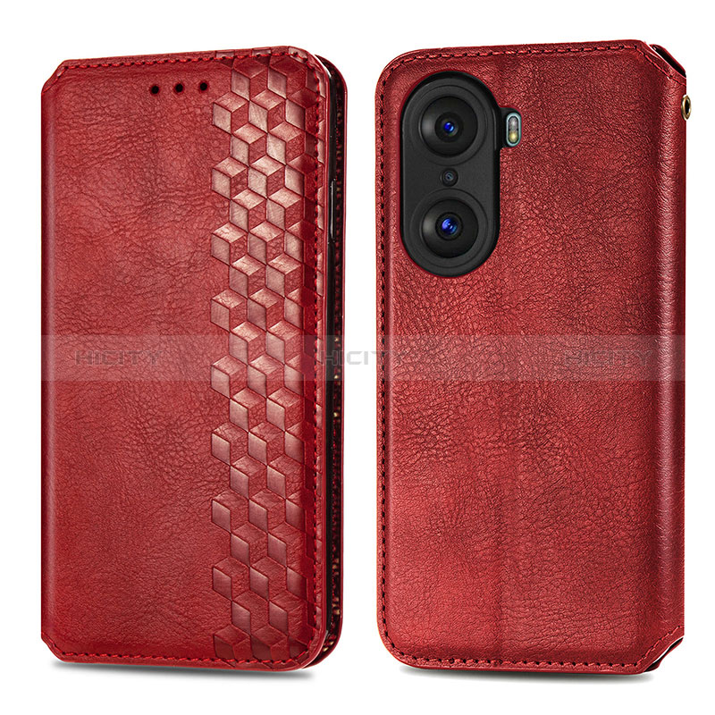 Handytasche Stand Schutzhülle Flip Leder Hülle S01D für Huawei Honor 60 5G Rot Plus