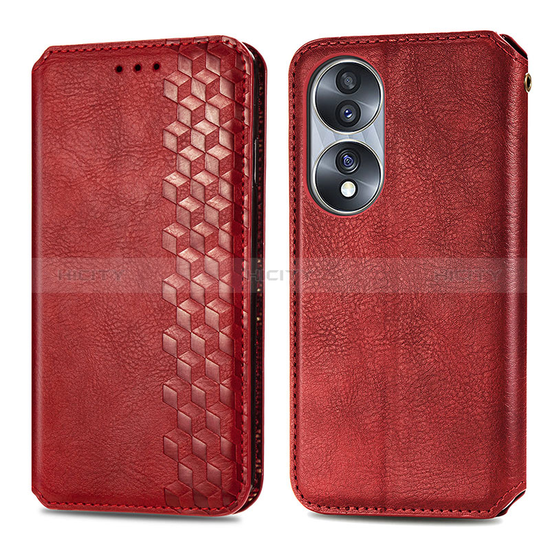 Handytasche Stand Schutzhülle Flip Leder Hülle S01D für Huawei Honor 70 5G Rot