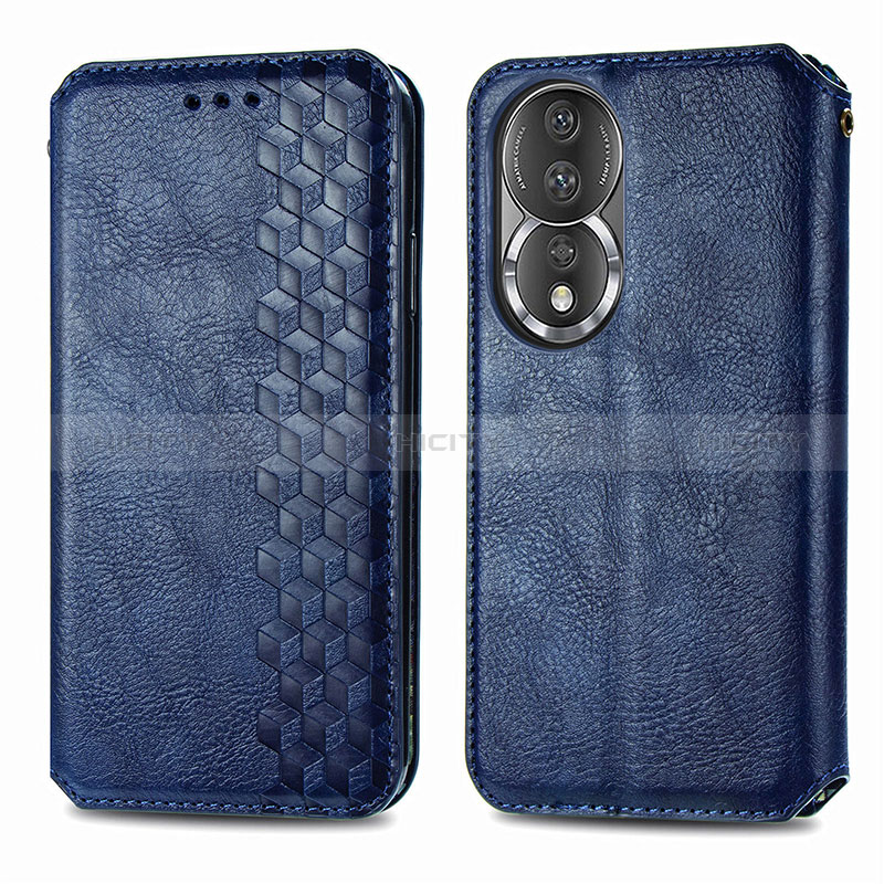 Handytasche Stand Schutzhülle Flip Leder Hülle S01D für Huawei Honor 80 5G Blau