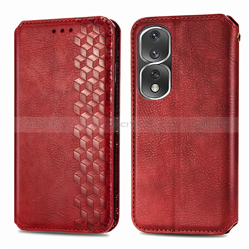 Handytasche Stand Schutzhülle Flip Leder Hülle S01D für Huawei Honor 80 Pro Flat 5G Rot Plus