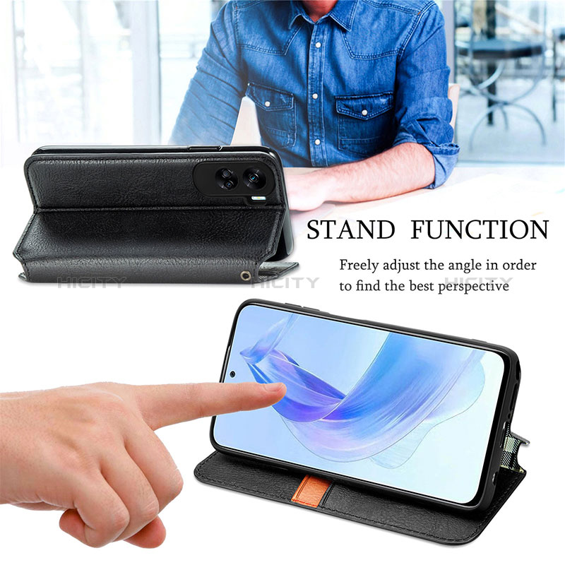 Handytasche Stand Schutzhülle Flip Leder Hülle S01D für Huawei Honor 90 Lite 5G groß