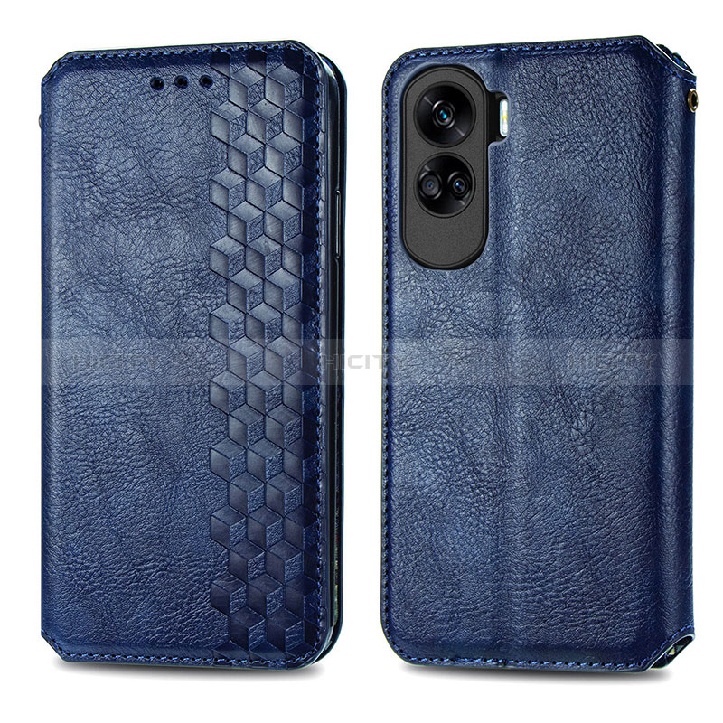 Handytasche Stand Schutzhülle Flip Leder Hülle S01D für Huawei Honor 90 Lite 5G Blau