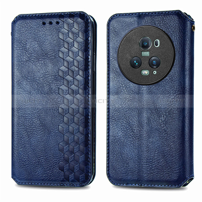 Handytasche Stand Schutzhülle Flip Leder Hülle S01D für Huawei Honor Magic5 Pro 5G Blau