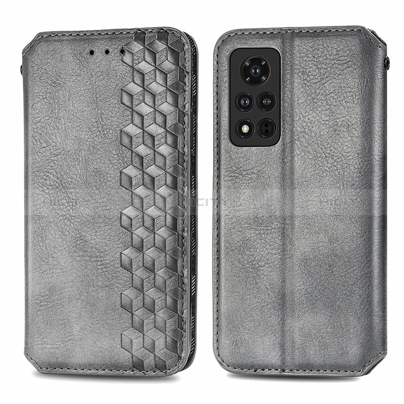 Handytasche Stand Schutzhülle Flip Leder Hülle S01D für Huawei Honor V40 5G Grau Plus