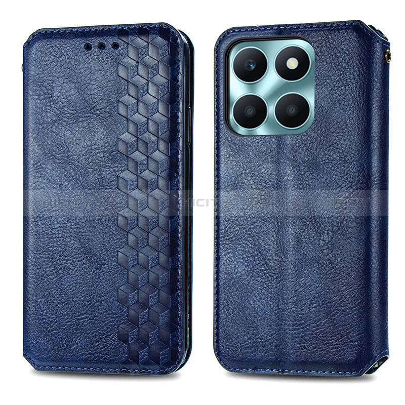 Handytasche Stand Schutzhülle Flip Leder Hülle S01D für Huawei Honor X6a Blau