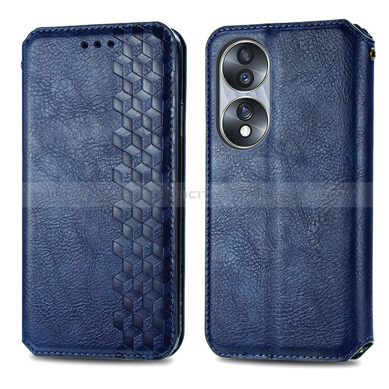 Handytasche Stand Schutzhülle Flip Leder Hülle S01D für Huawei Honor X7b Blau