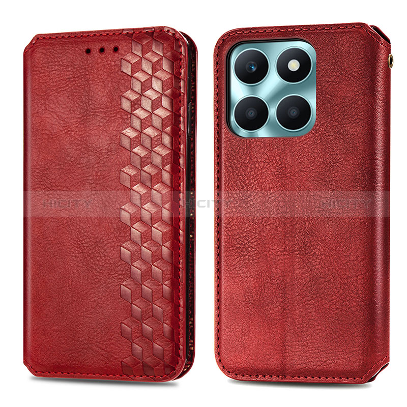 Handytasche Stand Schutzhülle Flip Leder Hülle S01D für Huawei Honor X8b Rot Plus