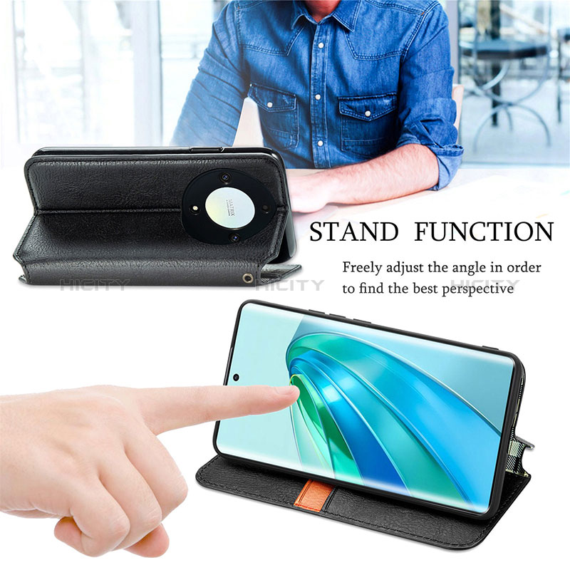 Handytasche Stand Schutzhülle Flip Leder Hülle S01D für Huawei Honor X9a 5G