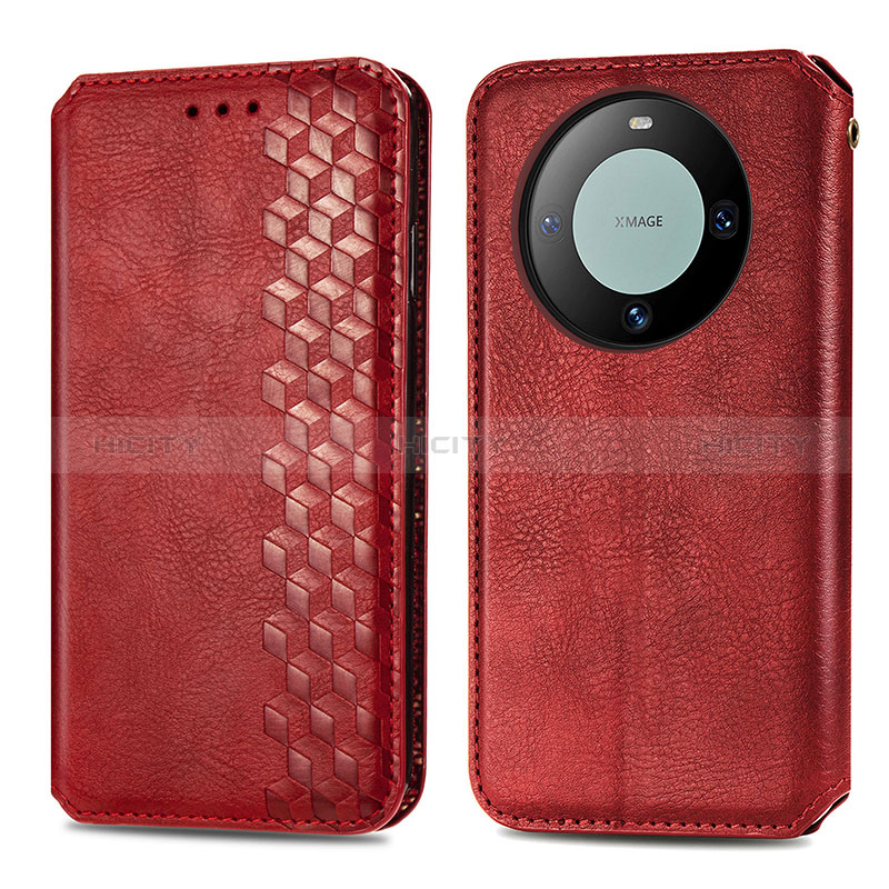 Handytasche Stand Schutzhülle Flip Leder Hülle S01D für Huawei Mate 60 Pro+ Plus Rot Plus