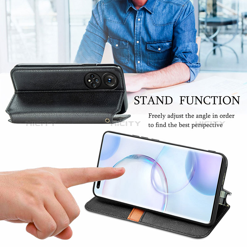 Handytasche Stand Schutzhülle Flip Leder Hülle S01D für Huawei Nova 9 Pro groß