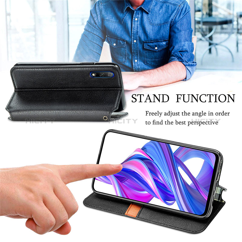 Handytasche Stand Schutzhülle Flip Leder Hülle S01D für Huawei P Smart Z (2019)