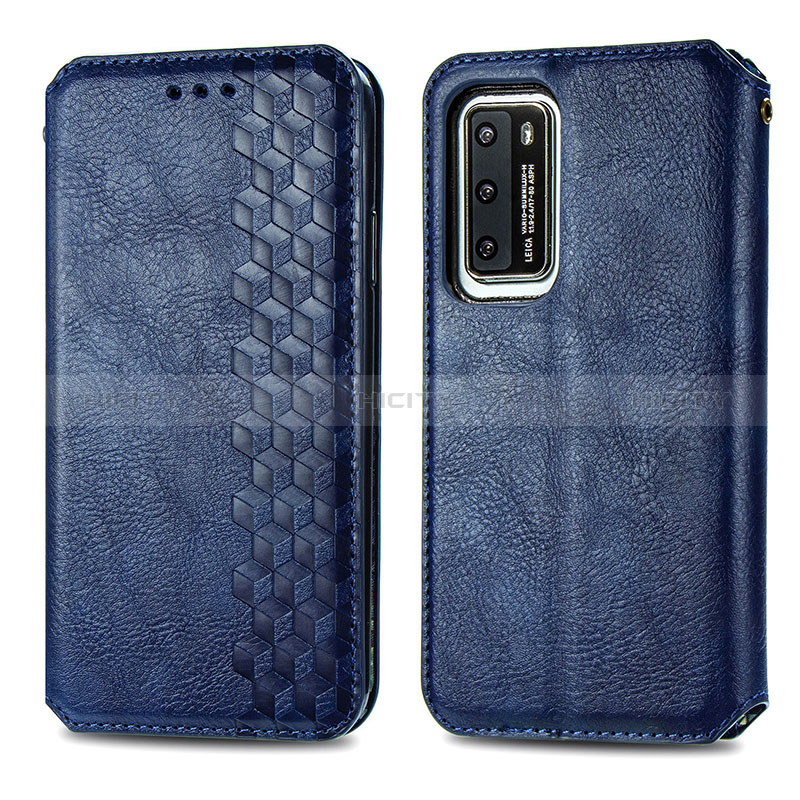 Handytasche Stand Schutzhülle Flip Leder Hülle S01D für Huawei P40 Blau