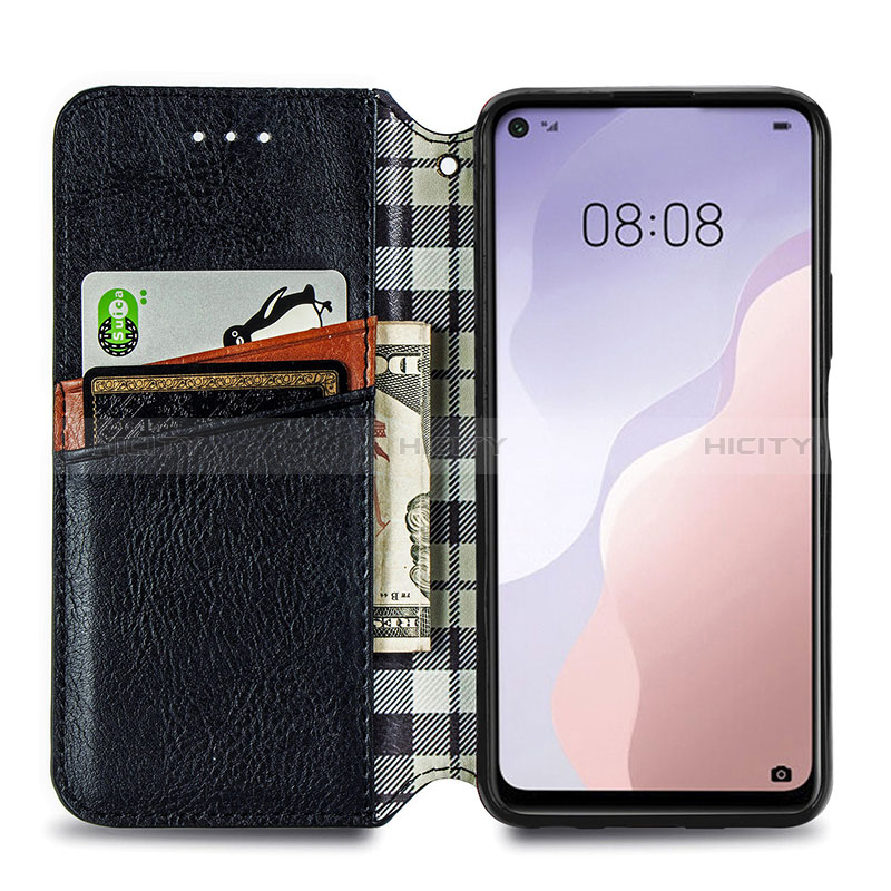 Handytasche Stand Schutzhülle Flip Leder Hülle S01D für Huawei P40 Lite 5G groß