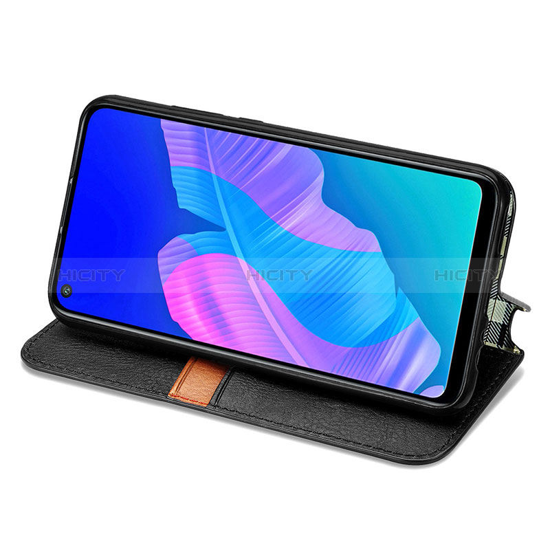 Handytasche Stand Schutzhülle Flip Leder Hülle S01D für Huawei Y7p