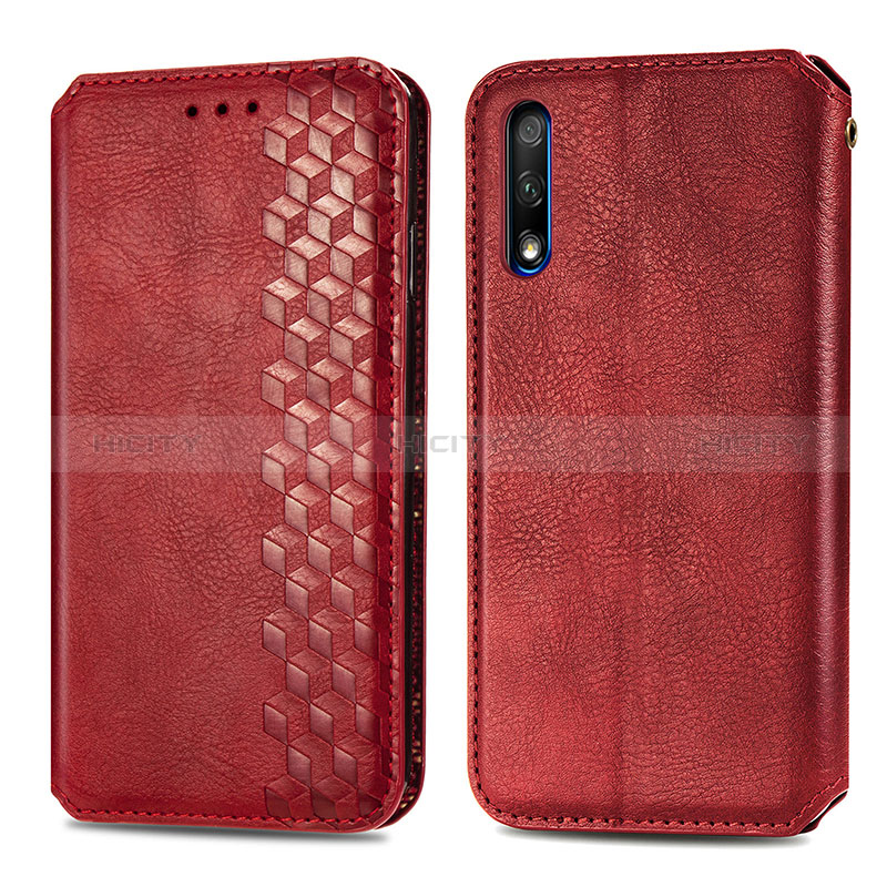 Handytasche Stand Schutzhülle Flip Leder Hülle S01D für Huawei Y9 Prime (2019) Rot Plus