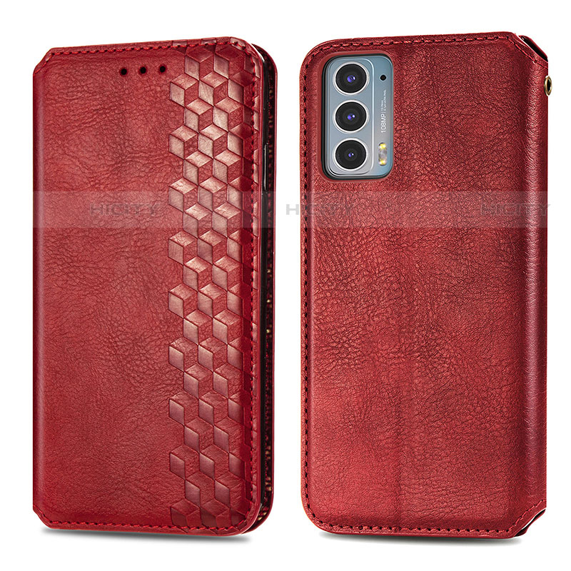 Handytasche Stand Schutzhülle Flip Leder Hülle S01D für Motorola Moto Edge 20 5G Rot