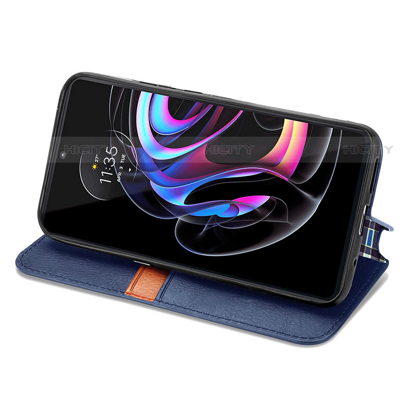 Handytasche Stand Schutzhülle Flip Leder Hülle S01D für Motorola Moto Edge 20 Pro 5G groß