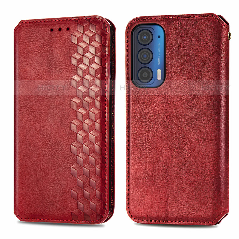 Handytasche Stand Schutzhülle Flip Leder Hülle S01D für Motorola Moto Edge (2021) 5G Rot