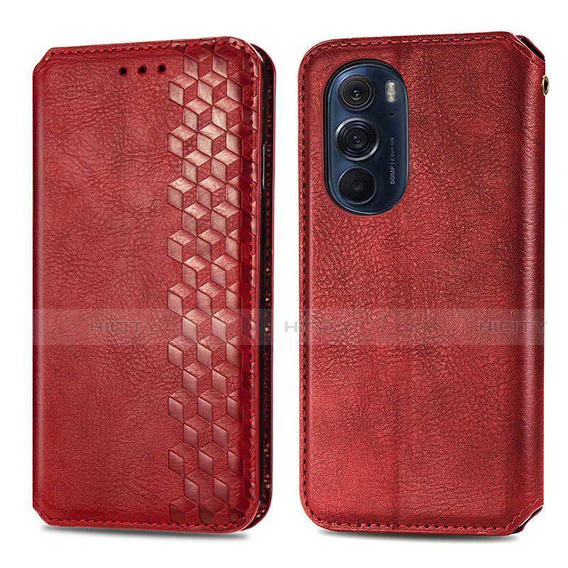 Handytasche Stand Schutzhülle Flip Leder Hülle S01D für Motorola Moto Edge 30 Pro 5G Rot