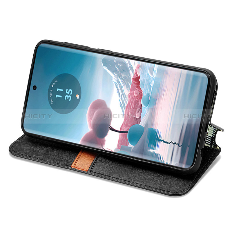 Handytasche Stand Schutzhülle Flip Leder Hülle S01D für Motorola Moto Edge 40 Neo 5G groß