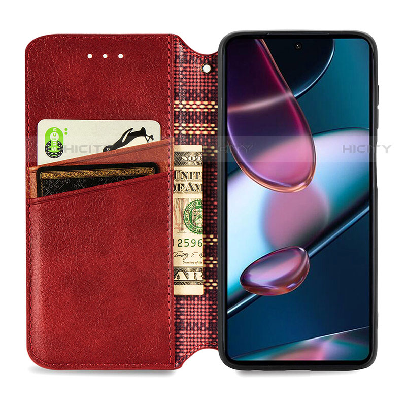 Handytasche Stand Schutzhülle Flip Leder Hülle S01D für Motorola Moto Edge Plus (2022) 5G groß