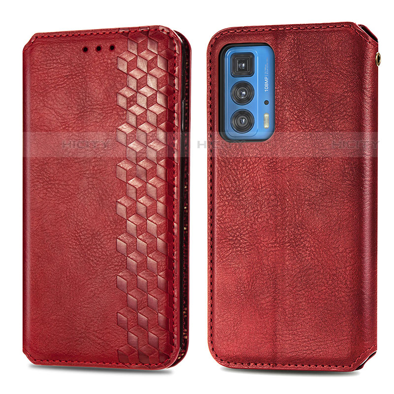 Handytasche Stand Schutzhülle Flip Leder Hülle S01D für Motorola Moto Edge S Pro 5G Rot