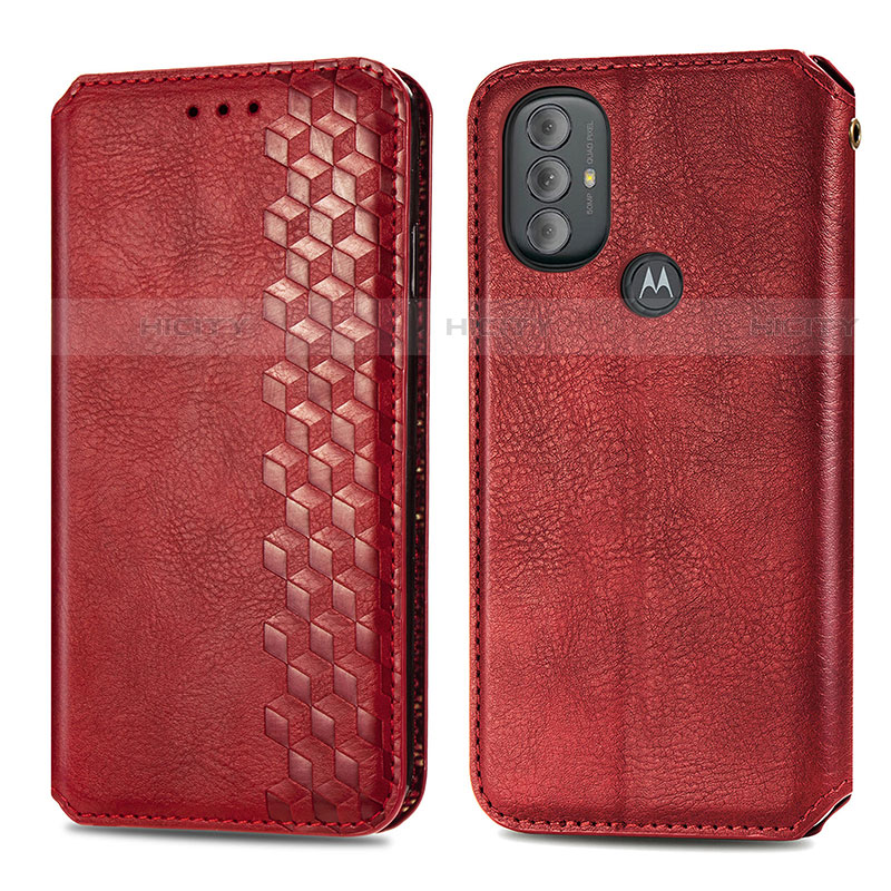 Handytasche Stand Schutzhülle Flip Leder Hülle S01D für Motorola Moto G Play (2023) Rot