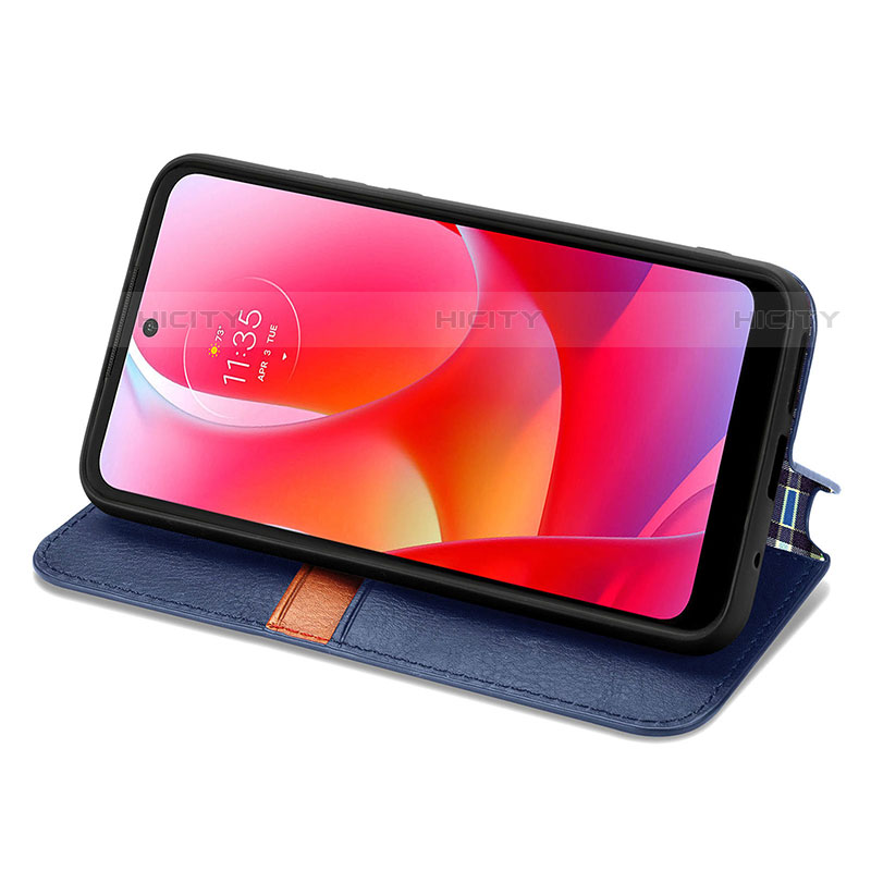 Handytasche Stand Schutzhülle Flip Leder Hülle S01D für Motorola Moto G Power (2022) groß