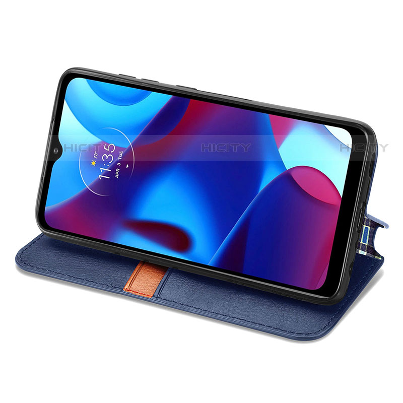 Handytasche Stand Schutzhülle Flip Leder Hülle S01D für Motorola Moto G Pure