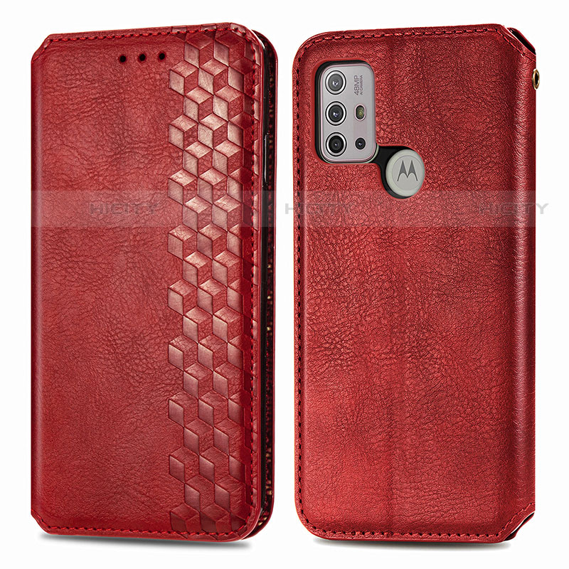 Handytasche Stand Schutzhülle Flip Leder Hülle S01D für Motorola Moto G10 Rot