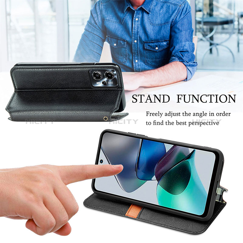 Handytasche Stand Schutzhülle Flip Leder Hülle S01D für Motorola Moto G13