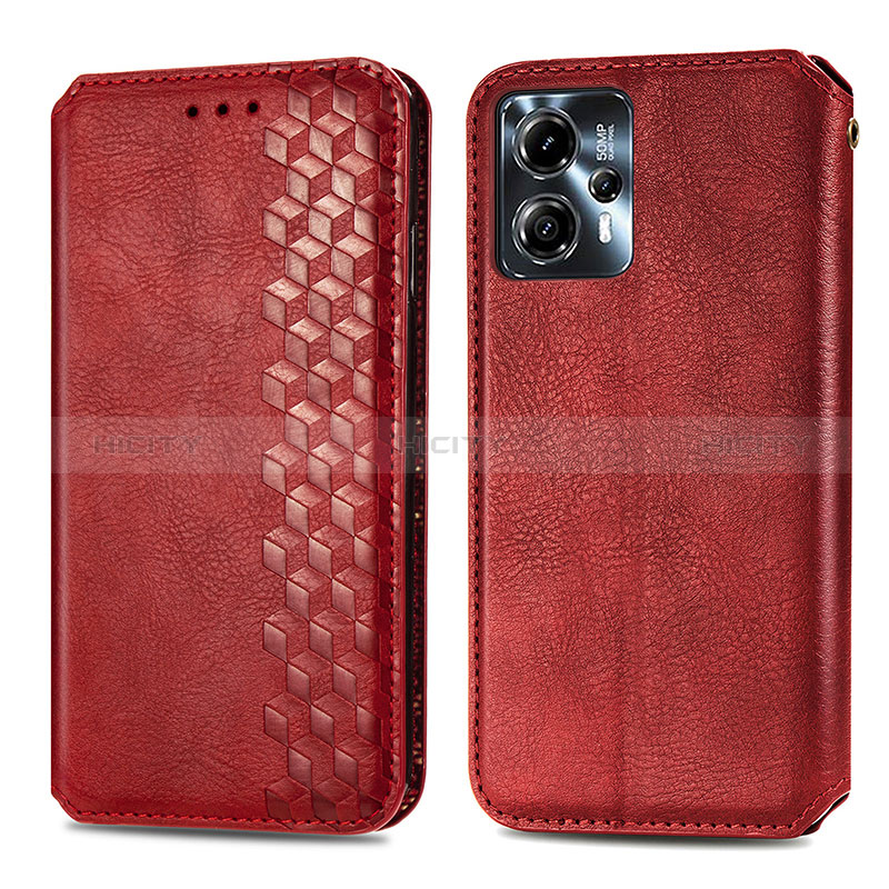 Handytasche Stand Schutzhülle Flip Leder Hülle S01D für Motorola Moto G13 Rot