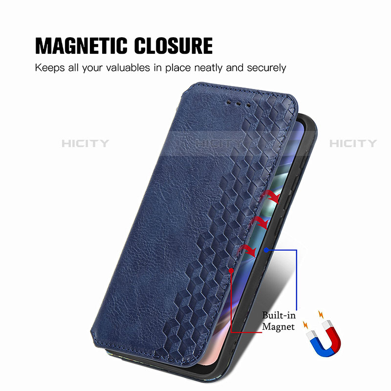 Handytasche Stand Schutzhülle Flip Leder Hülle S01D für Motorola Moto G20 groß