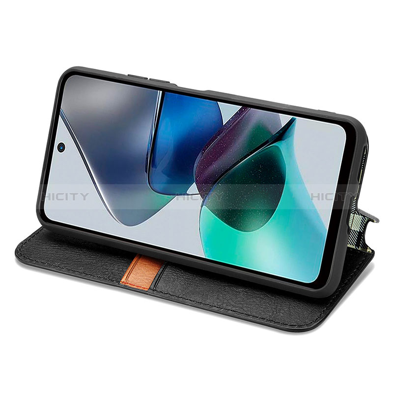 Handytasche Stand Schutzhülle Flip Leder Hülle S01D für Motorola Moto G23 groß