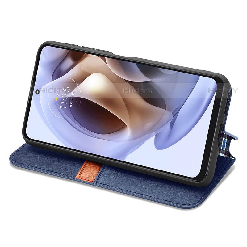 Handytasche Stand Schutzhülle Flip Leder Hülle S01D für Motorola Moto G31