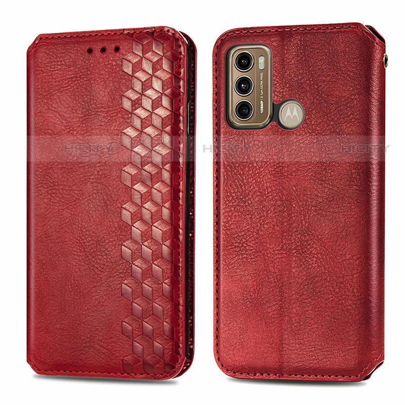 Handytasche Stand Schutzhülle Flip Leder Hülle S01D für Motorola Moto G40 Fusion Rot