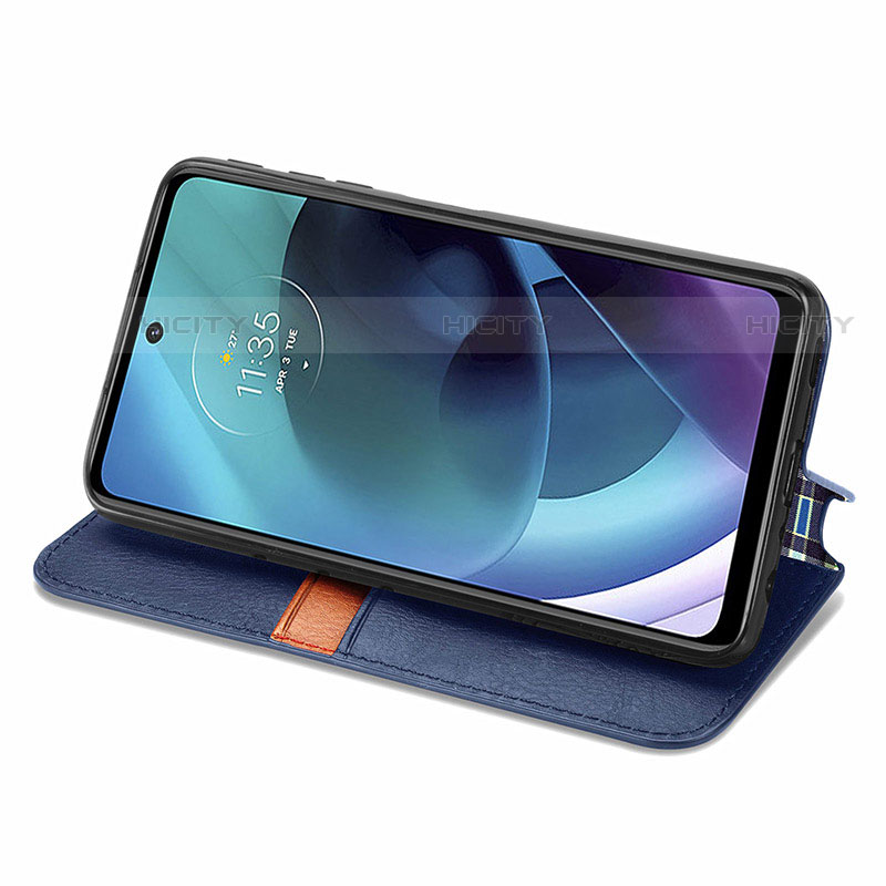 Handytasche Stand Schutzhülle Flip Leder Hülle S01D für Motorola Moto G51 5G