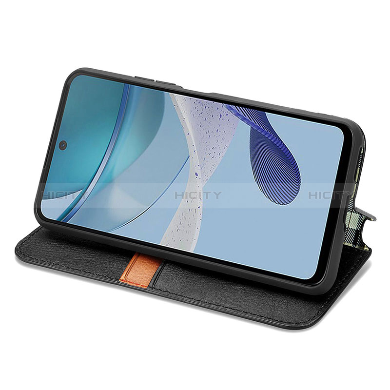 Handytasche Stand Schutzhülle Flip Leder Hülle S01D für Motorola Moto G53j 5G