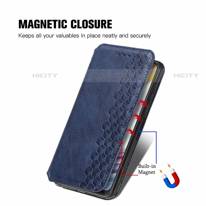 Handytasche Stand Schutzhülle Flip Leder Hülle S01D für Motorola Moto G60 groß