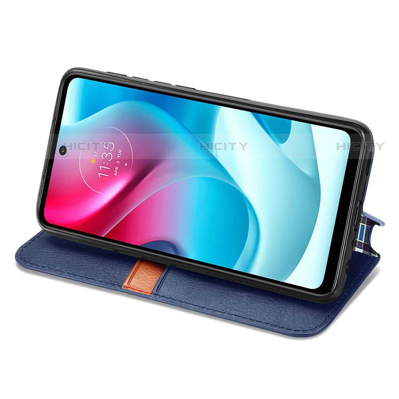 Handytasche Stand Schutzhülle Flip Leder Hülle S01D für Motorola Moto G60s