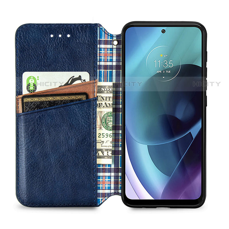 Handytasche Stand Schutzhülle Flip Leder Hülle S01D für Motorola Moto G71 5G