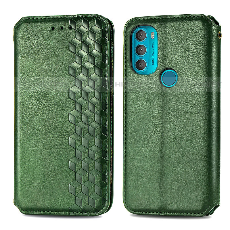 Handytasche Stand Schutzhülle Flip Leder Hülle S01D für Motorola Moto G71 5G Grün