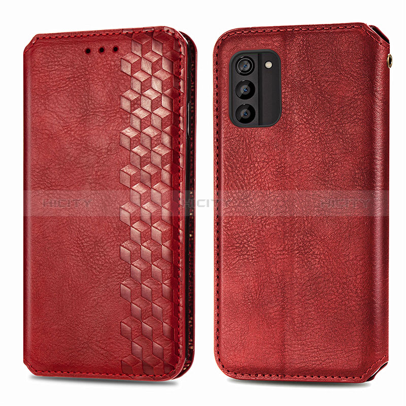 Handytasche Stand Schutzhülle Flip Leder Hülle S01D für Nokia G100 Rot Plus